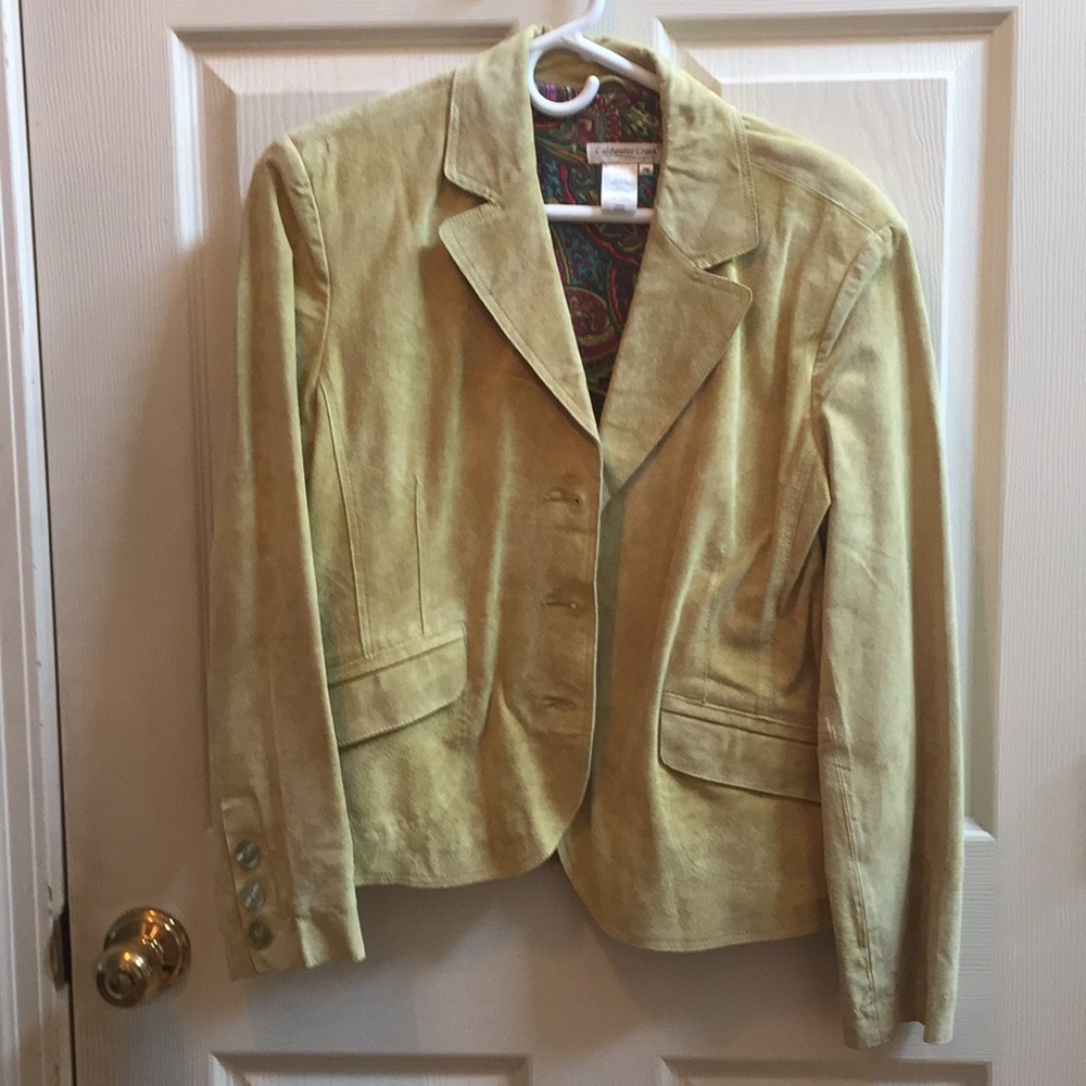 Green suede blazer from Coldwater Creek